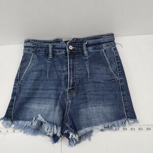 Kancan womens denim shorts medium harley high rise‎ blue 5540